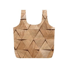 Wooden Triangles Texture, Wooden Wooden Full Print Recycle Bag (s) by nateshop