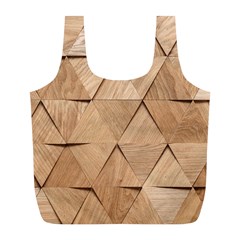 Wooden Triangles Texture, Wooden Wooden Full Print Recycle Bag (l) by nateshop