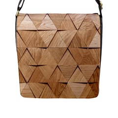 Wooden Triangles Texture, Wooden Wooden Flap Closure Messenger Bag (l) by nateshop