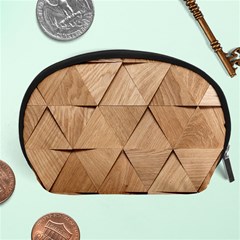 Wooden Triangles Texture, Wooden Wooden Accessory Pouch (large) by nateshop