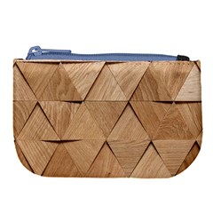 Wooden Triangles Texture, Wooden Wooden Large Coin Purse by nateshop