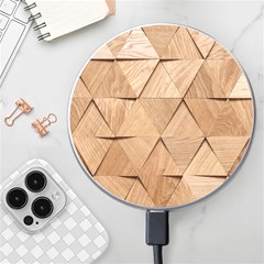 Wooden Triangles Texture, Wooden Wooden Wireless Fast Charger(white) by nateshop