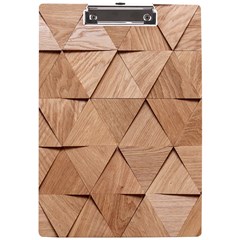 Wooden Triangles Texture, Wooden Wooden A4 Acrylic Clipboard by nateshop