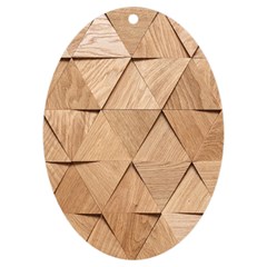 Wooden Triangles Texture, Wooden Wooden Uv Print Acrylic Ornament Oval by nateshop