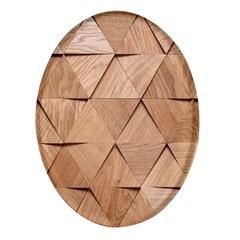 Wooden Triangles Texture, Wooden Wooden Oval Glass Fridge Magnet (4 Pack) by nateshop