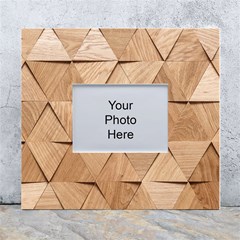 Wooden Triangles Texture, Wooden Wooden White Wall Photo Frame 5  X 7  by nateshop