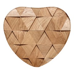 Wooden Triangles Texture, Wooden Wooden Heart Glass Fridge Magnet (4 Pack) by nateshop