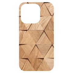 Wooden Triangles Texture, Wooden Wooden Iphone 14 Pro Black Uv Print Case by nateshop