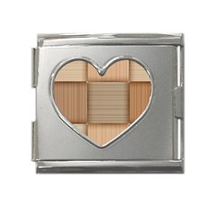 Wooden Wickerwork Textures, Square Patterns, Vector Mega Link Heart Italian Charm (18mm) by nateshop