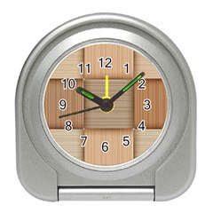 Wooden Wickerwork Textures, Square Patterns, Vector Travel Alarm Clock by nateshop