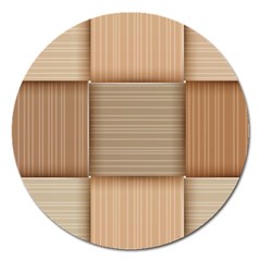 Wooden Wickerwork Textures, Square Patterns, Vector Magnet 5  (round) by nateshop