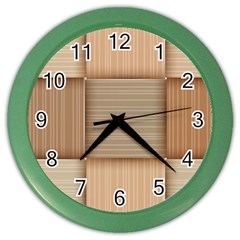 Wooden Wickerwork Textures, Square Patterns, Vector Color Wall Clock by nateshop