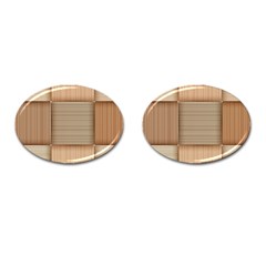 Wooden Wickerwork Textures, Square Patterns, Vector Cufflinks (oval) by nateshop