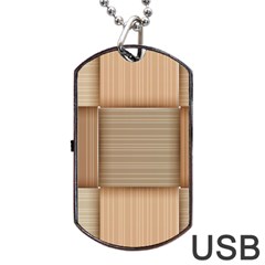 Wooden Wickerwork Textures, Square Patterns, Vector Dog Tag Usb Flash (two Sides) by nateshop