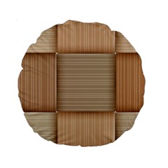 Wooden Wickerwork Textures, Square Patterns, Vector Standard 15  Premium Round Cushions by nateshop