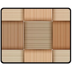 Wooden Wickerwork Textures, Square Patterns, Vector Two Sides Fleece Blanket (medium) by nateshop