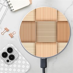 Wooden Wickerwork Textures, Square Patterns, Vector Wireless Fast Charger(white) by nateshop