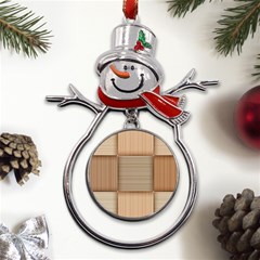 Wooden Wickerwork Textures, Square Patterns, Vector Metal Snowman Ornament by nateshop