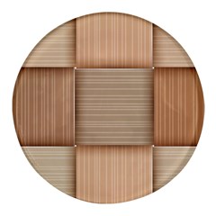 Wooden Wickerwork Textures, Square Patterns, Vector Round Glass Fridge Magnet (4 Pack) by nateshop