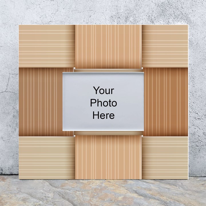 Wooden Wickerwork Textures, Square Patterns, Vector White Wall Photo Frame 5  x 7 