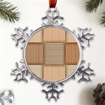 Wooden Wickerwork Textures, Square Patterns, Vector Metal Large Snowflake Ornament Front