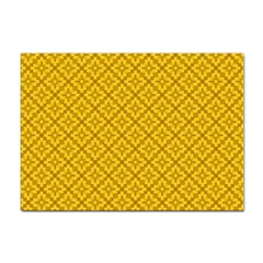 Yellow Floral Pattern Vintage Pattern, Yellow Background, Sticker A4 (10 Pack) by nateshop