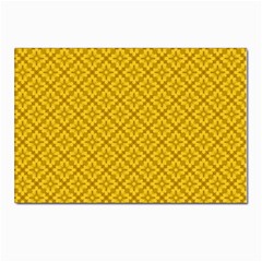 Yellow Floral Pattern Vintage Pattern, Yellow Background, Postcards 5  X 7  (pkg Of 10)