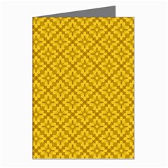 Yellow Floral Pattern Vintage Pattern, Yellow Background, Greeting Cards (pkg Of 8) by nateshop