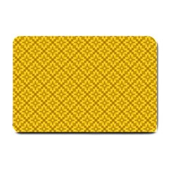 Yellow Floral Pattern Vintage Pattern, Yellow Background, Small Doormat by nateshop