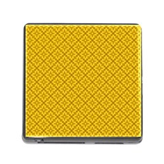 Yellow Floral Pattern Vintage Pattern, Yellow Background, Memory Card Reader (square 5 Slot) by nateshop