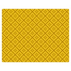 Yellow Floral Pattern Vintage Pattern, Yellow Background, Premium Plush Fleece Blanket (medium) by nateshop