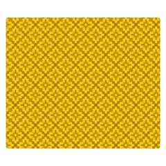 Yellow Floral Pattern Vintage Pattern, Yellow Background, Premium Plush Fleece Blanket (small) by nateshop