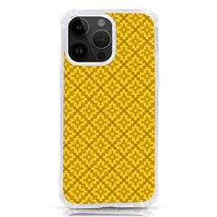 Yellow Floral Pattern Vintage Pattern, Yellow Background, Iphone 14 Pro Max Tpu Uv Print Case by nateshop