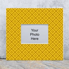 Yellow Floral Pattern Vintage Pattern, Yellow Background, White Wall Photo Frame 5  X 7  by nateshop