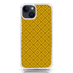 Yellow Floral Pattern Vintage Pattern, Yellow Background, Iphone 14 Tpu Uv Print Case by nateshop