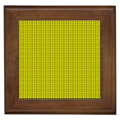 Yellow Lego Texture Macro, Yellow Dots Background Framed Tile by nateshop