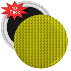 Yellow Lego Texture Macro, Yellow Dots Background 3  Magnets (10 Pack)  by nateshop