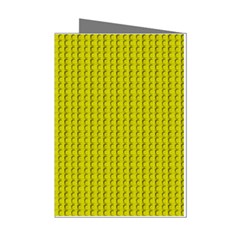 Yellow Lego Texture Macro, Yellow Dots Background Mini Greeting Cards (pkg Of 8) by nateshop