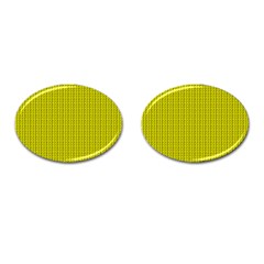 Yellow Lego Texture Macro, Yellow Dots Background Cufflinks (oval) by nateshop