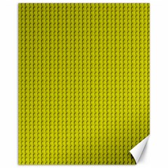 Yellow Lego Texture Macro, Yellow Dots Background Canvas 11  X 14  by nateshop