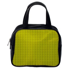 Yellow Lego Texture Macro, Yellow Dots Background Classic Handbag (one Side) by nateshop