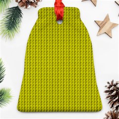 Yellow Lego Texture Macro, Yellow Dots Background Bell Ornament (two Sides) by nateshop