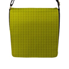 Yellow Lego Texture Macro, Yellow Dots Background Flap Closure Messenger Bag (l) by nateshop