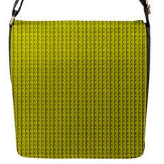 Yellow Lego Texture Macro, Yellow Dots Background Flap Closure Messenger Bag (s) by nateshop