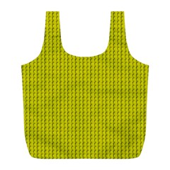 Yellow Lego Texture Macro, Yellow Dots Background Full Print Recycle Bag (l) by nateshop