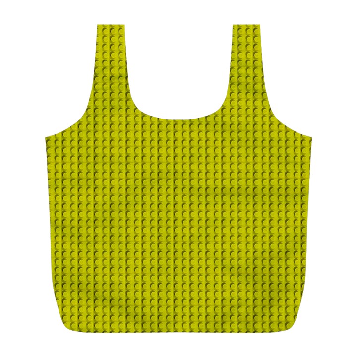 Yellow Lego Texture Macro, Yellow Dots Background Full Print Recycle Bag (L)