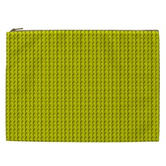 Yellow Lego Texture Macro, Yellow Dots Background Cosmetic Bag (xxl) by nateshop