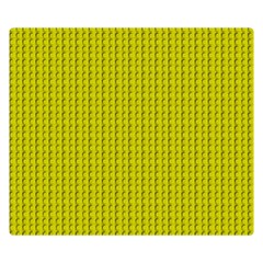 Yellow Lego Texture Macro, Yellow Dots Background Two Sides Premium Plush Fleece Blanket (small) by nateshop