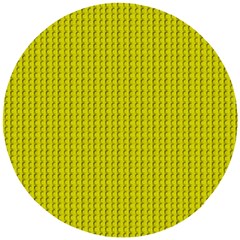 Yellow Lego Texture Macro, Yellow Dots Background Wooden Puzzle Round by nateshop