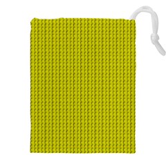 Yellow Lego Texture Macro, Yellow Dots Background Drawstring Pouch (5xl) by nateshop